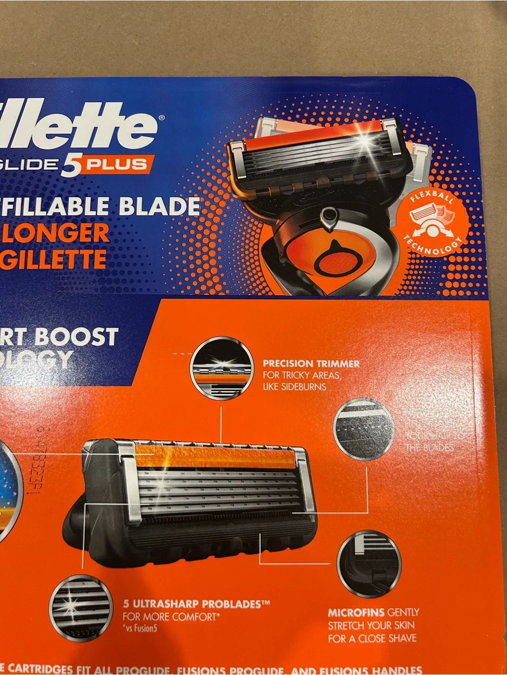 Gillette ProGlide 5 Plus Replacement Cartridges - Blue & Orange (16 Pack) sealed